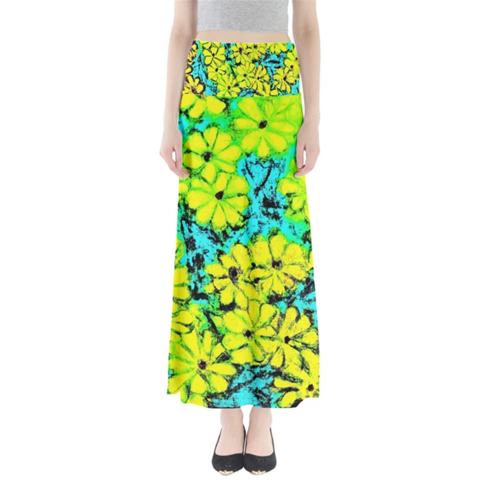 Chrysanthemums Full Length Maxi Skirt