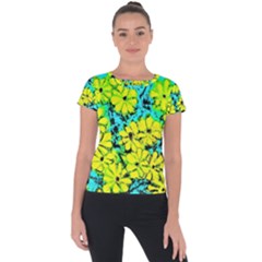 Chrysanthemums Short Sleeve Sports Top 