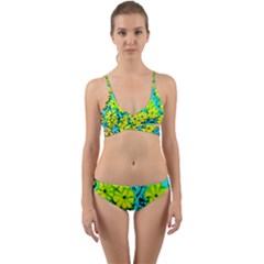 Chrysanthemums Wrap Around Bikini Set by Hostory