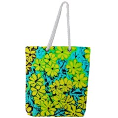 Chrysanthemums Full Print Rope Handle Tote (large)