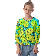 Chrysanthemums Kids  Cuff Sleeve Top