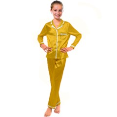 Summer Day Dress Kid s Satin Long Sleeve Pajamas Set