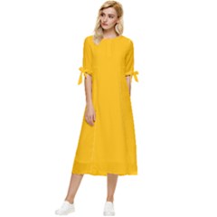 Summer Day Dress Bow Sleeve Chiffon Midi Dress