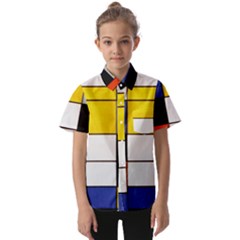 Composition A By Piet Mondrian Kids  Short Sleeve Shirt by impacteesstreetweareight