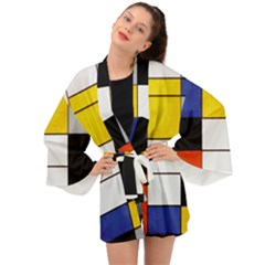 Composition A By Piet Mondrian Long Sleeve Kimono by impacteesstreetweareight