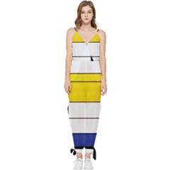 Composition A By Piet Mondrian Sleeveless Tie Ankle Jumpsuit by impacteesstreetweareight