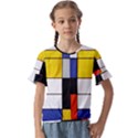 Composition A By Piet Mondrian Kids  Cuff Sleeve Scrunch Bottom Tee View1