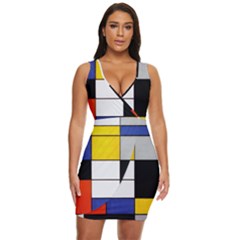 Composition A By Piet Mondrian Draped Bodycon Dress