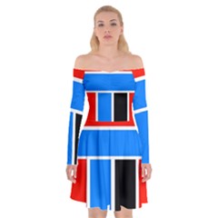 Crossing Lines Off Shoulder Skater Dress by impacteesstreetweareight