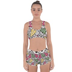 Leaves Foliage Batik Seamless Racerback Boyleg Bikini Set