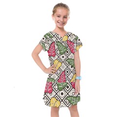 Leaves Foliage Batik Seamless Kids  Drop Waist Dress by Amaryn4rt