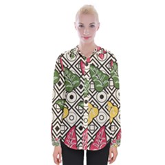 Leaves Foliage Batik Seamless Womens Long Sleeve Shirt