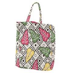 Leaves Foliage Batik Seamless Giant Grocery Tote by Amaryn4rt