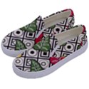 Leaves Foliage Batik Seamless Kids  Canvas Slip Ons View2