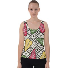 Leaves Foliage Batik Seamless Velvet Tank Top by Amaryn4rt