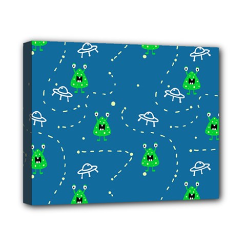 Funny Aliens With Spaceships Canvas 10  X 8  (stretched) by SychEva