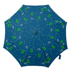 Funny Aliens With Spaceships Hook Handle Umbrellas (medium) by SychEva