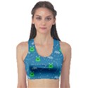 Funny Aliens With Spaceships Sports Bra View1