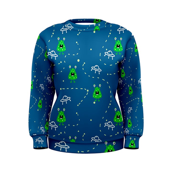 Funny Aliens With Spaceships Women s Sweatshirt