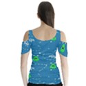 Funny Aliens With Spaceships Butterfly Sleeve Cutout Tee  View2