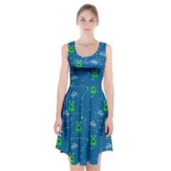 Funny Aliens With Spaceships Racerback Midi Dress by SychEva