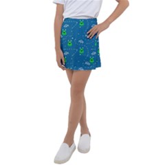 Funny Aliens With Spaceships Kids  Tennis Skirt by SychEva