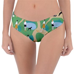 Girls With Dogs For A Walk In The Park Reversible Classic Bikini Bottoms by SychEva