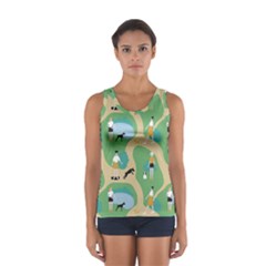 Girls With Dogs For A Walk In The Park Sport Tank Top  by SychEva