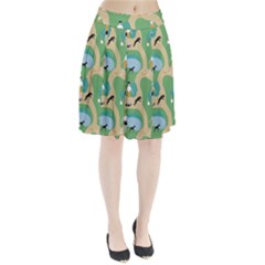 Girls With Dogs For A Walk In The Park Pleated Skirt by SychEva