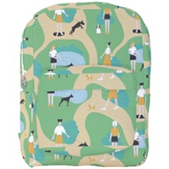 Girls With Dogs For A Walk In The Park Full Print Backpack by SychEva