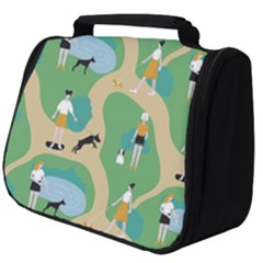 Girls With Dogs For A Walk In The Park Full Print Travel Pouch (big) by SychEva