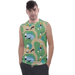 Girls With Dogs For A Walk In The Park Men s Regular Tank Top by SychEva