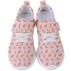 Cute Chihuahua With Sparkles On A Pink Background Women s Velcro Strap Shoes by SychEva