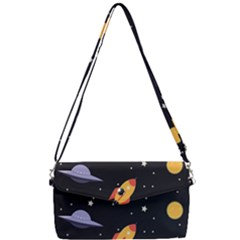 Cosmos Rockets Spaceships Ufos Removable Strap Clutch Bag by Amaryn4rt