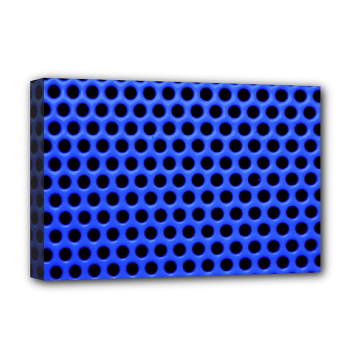 Metallic Mesh Screen-blue Deluxe Canvas 18  x 12  (Stretched)