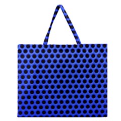 Metallic Mesh Screen-blue Zipper Large Tote Bag by impacteesstreetweareight