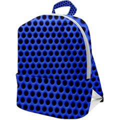 Metallic Mesh Screen-blue Zip Up Backpack by impacteesstreetweareight