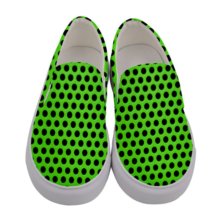 Metallic Mesh Screen-green Women s Canvas Slip Ons