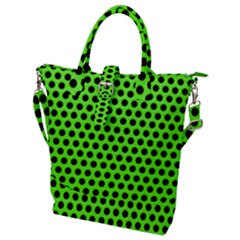 Metallic Mesh Screen-green Buckle Top Tote Bag by impacteesstreetweareight