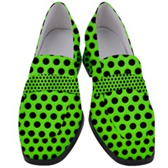 Metallic Mesh Screen-green Women s Chunky Heel Loafers by impacteesstreetweareight