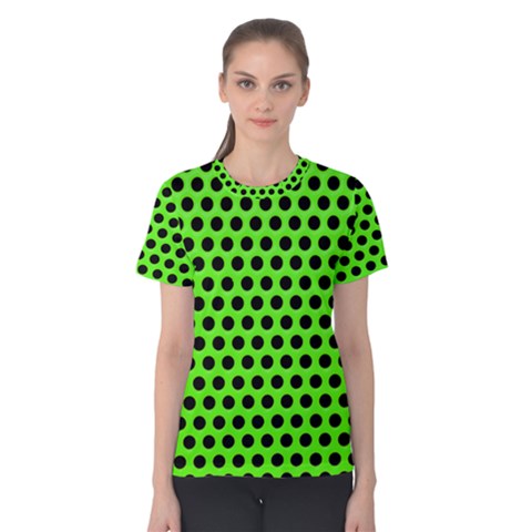 Metallic Mesh Screen-green Women s Cotton Tee by impacteesstreetweareight