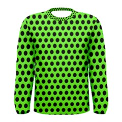 Metallic Mesh Screen-green Men s Long Sleeve Tee