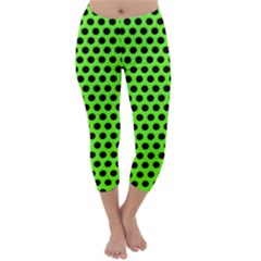 Metallic Mesh Screen-green Capri Winter Leggings  by impacteesstreetweareight