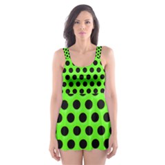 Metallic Mesh Screen-green Skater Dress Swimsuit by impacteesstreetweareight