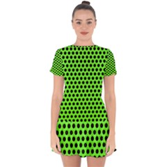 Metallic Mesh Screen-green Drop Hem Mini Chiffon Dress by impacteesstreetweareight