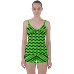 Metallic Mesh Screen-green Tie Front Two Piece Tankini by impacteesstreetweareight