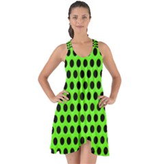 Metallic Mesh Screen-green Show Some Back Chiffon Dress by impacteesstreetweareight