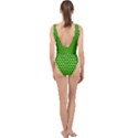 Metallic Mesh Screen-green Center Cut Out Swimsuit View2