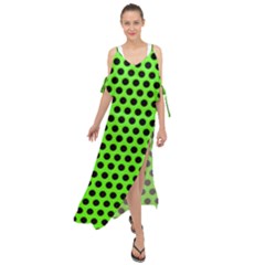 Metallic Mesh Screen-green Maxi Chiffon Cover Up Dress by impacteesstreetweareight