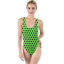 Metallic Mesh Screen-green High Leg Strappy Swimsuit View1